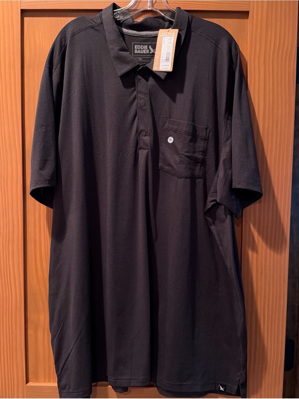 Eddie Bauer Men’s Charcoal Mountain Trek Polo Shirt NWT Size T3XL